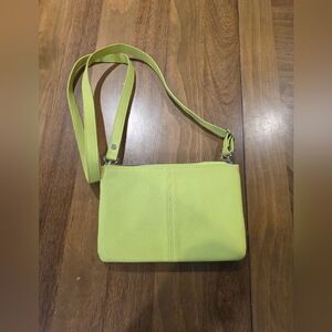 Jewell by Thirty One Pebble Textured Lime Detachable Strap Crossbody Bag Clutch